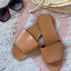 Madewell Boardwalk Leather Sandal in Camel 7.5